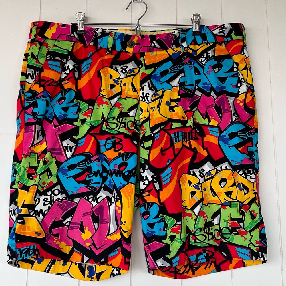 Loudmouth Golf Men’s Multicolor Graffiti Golf Shorts Size 40‎